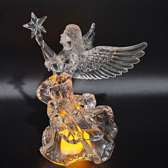 Silvestri Acrylic Angel Tree Topper Clear Star Vintage Christmas Decor 9" - Picture 8 of 8